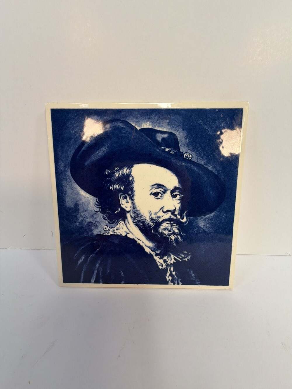 Vintage Delft Blue Portrait‎ Ceramic Wall Tile Made in Holland